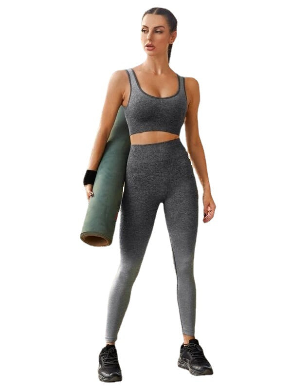 Gradient longline sports bra and matching leggings