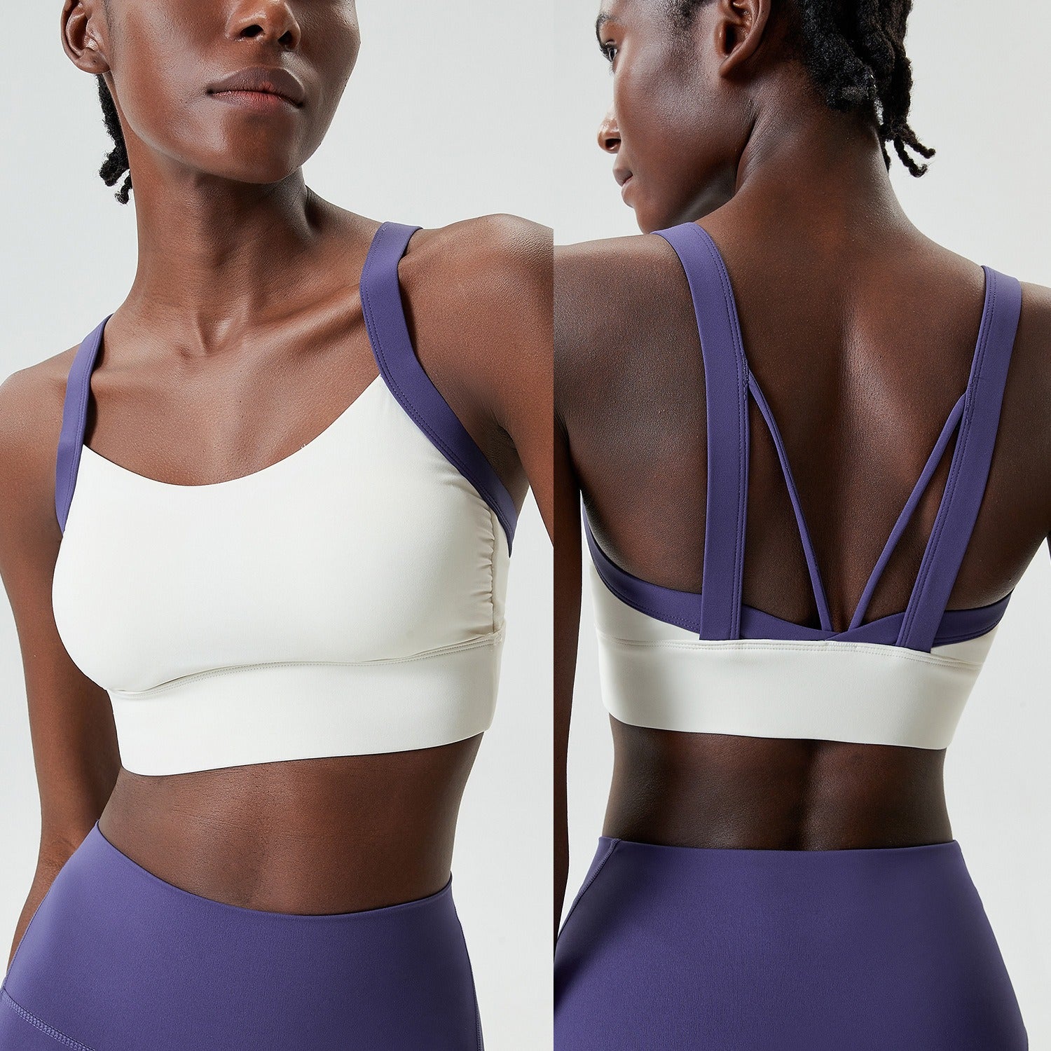 Color-block sports bra