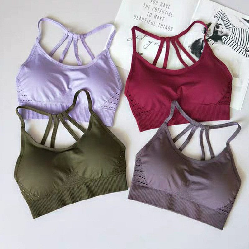 Strappy back long line comfort fit sports bra