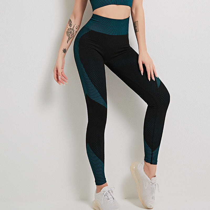 Matching set sports bra, cropped jacket, and leggings