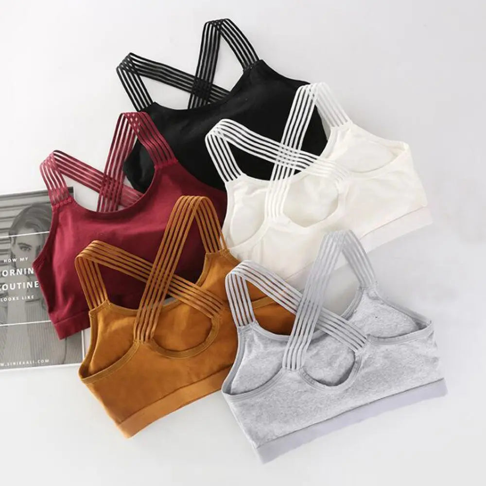 Cotton Cross Back Sports Bra