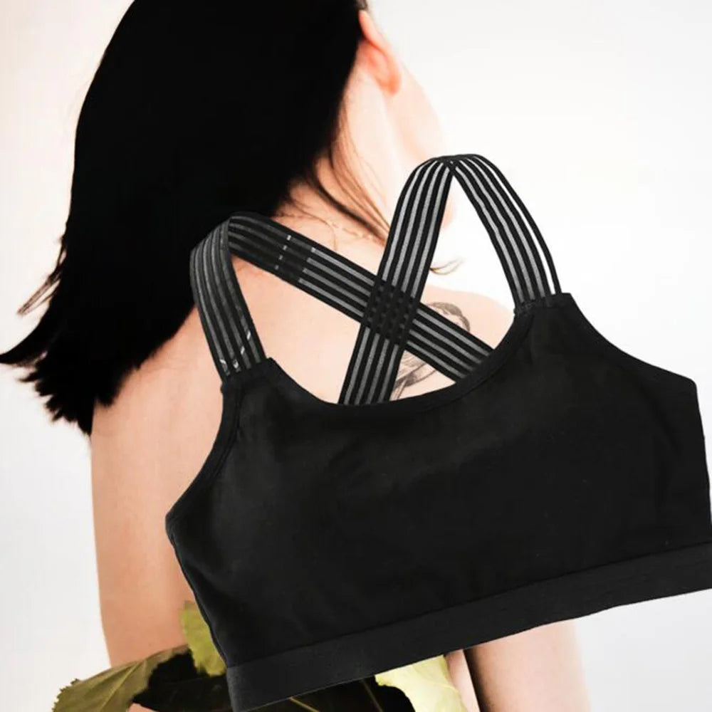 Cotton Cross Back Sports Bra