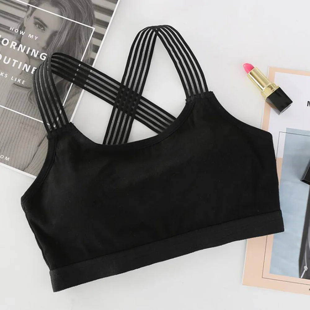 Cotton Cross Back Sports Bra