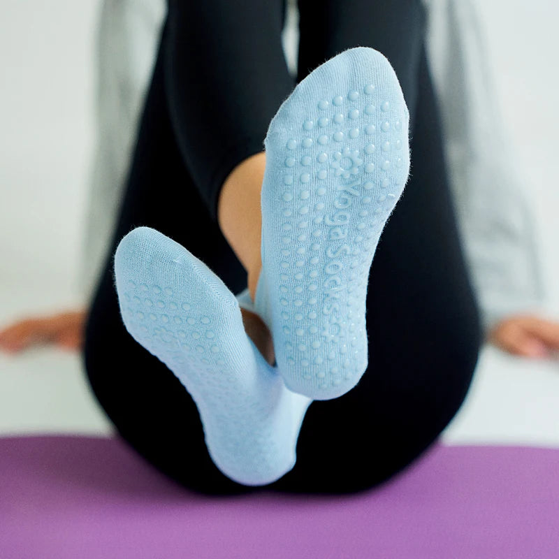 Women High Quality Pilates Socks Anti-Slip Breathable Backless Yoga Socks Ankle Ladies Ballet Dance Sports Socks