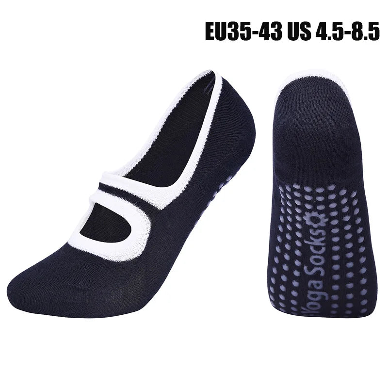Women High Quality Pilates Socks Anti-Slip Breathable Backless Yoga Socks Ankle Ladies Ballet Dance Sports Socks