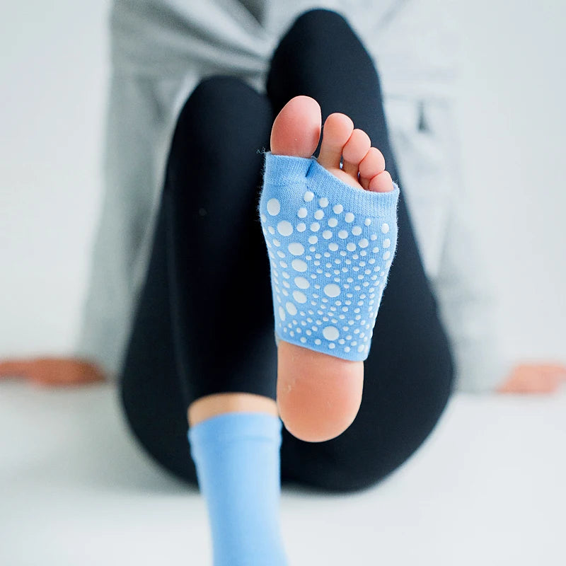 Two Toe Yoga Socks Silicone Non Slip Quick-Dry Pilates Sock Foot Heel Cotton Ventilation Ballet Dance Sock