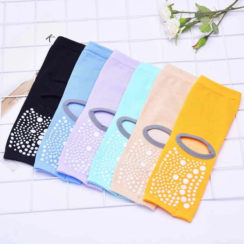 Two Toe Yoga Socks Silicone Non Slip Quick-Dry Pilates Sock Foot Heel Cotton Ventilation Ballet Dance Sock