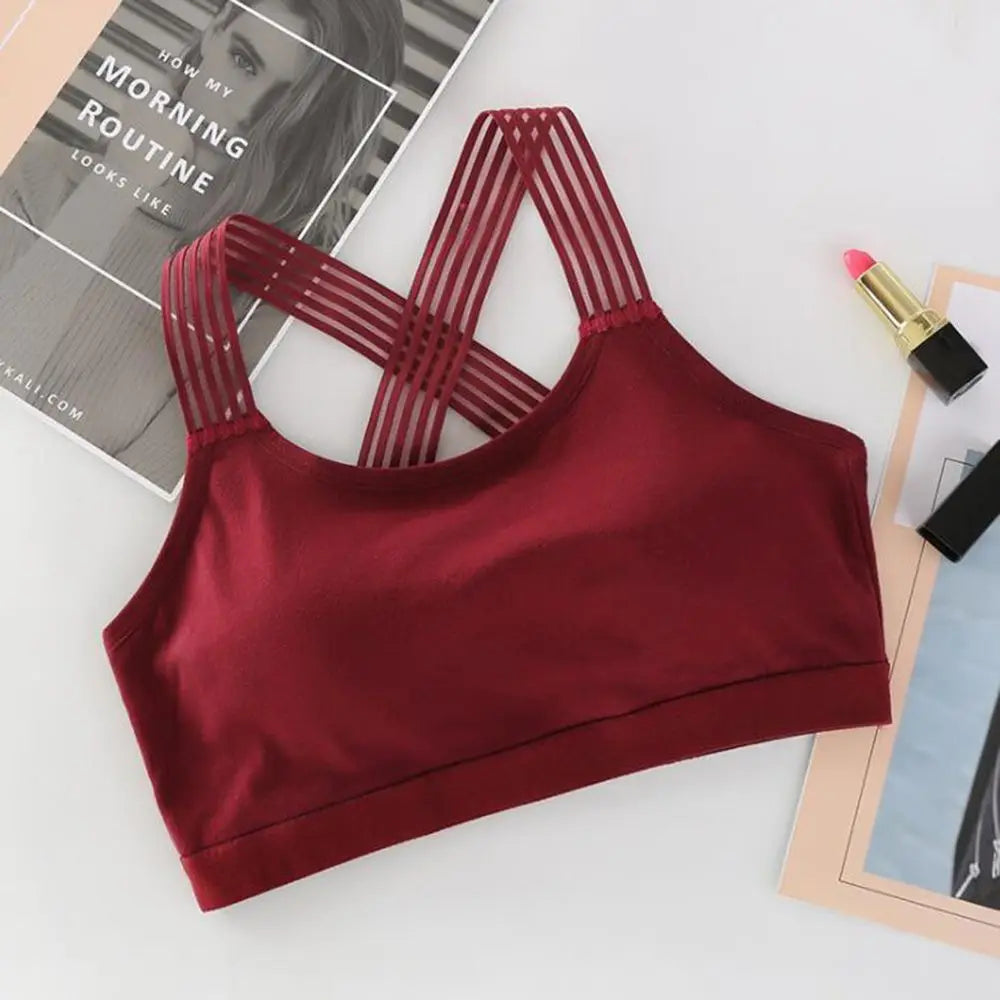 Cotton Cross Back Sports Bra