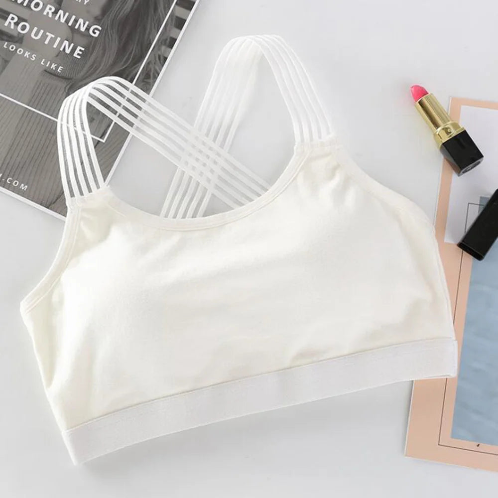 Cotton Cross Back Sports Bra