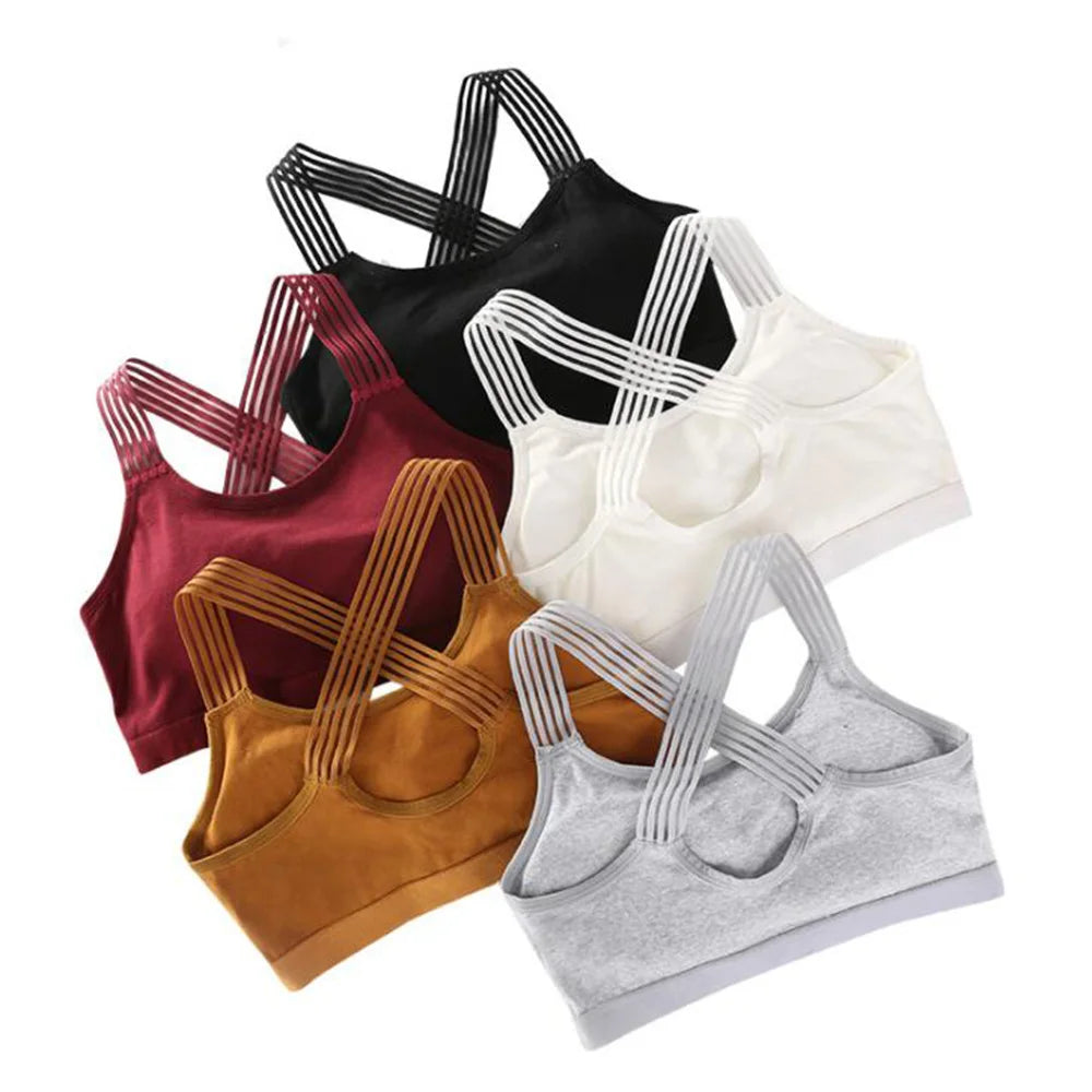 Cotton Cross Back Sports Bra